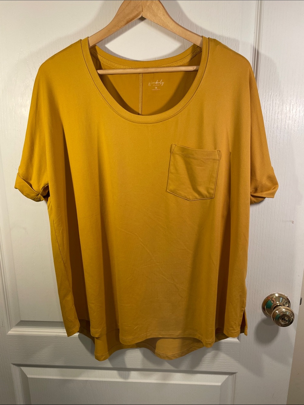 Wonderly Mustard Short Sleeve Pocket Tee